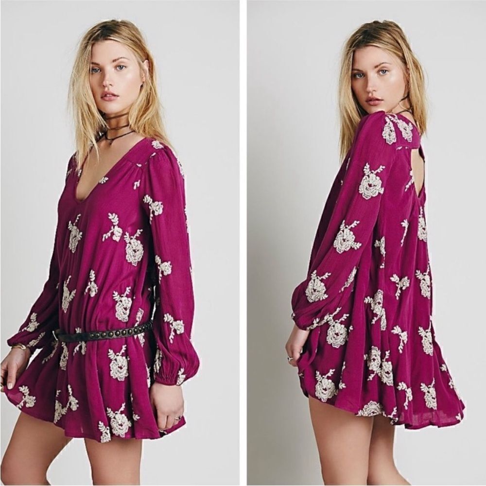 Free People Austin Emma Embroidered mini Dress XS